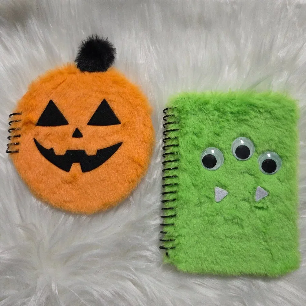 Halloween Pumpkin & Monster Plush Notebook Set